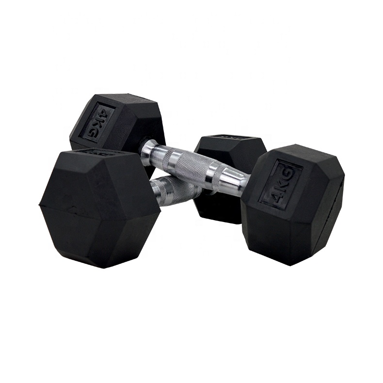 Gumijasta okrogla vadba z utežmi 5 kg 7,5 kg 10 kg Dumbbells Domača telovadnica Hex Dumbbells Guma